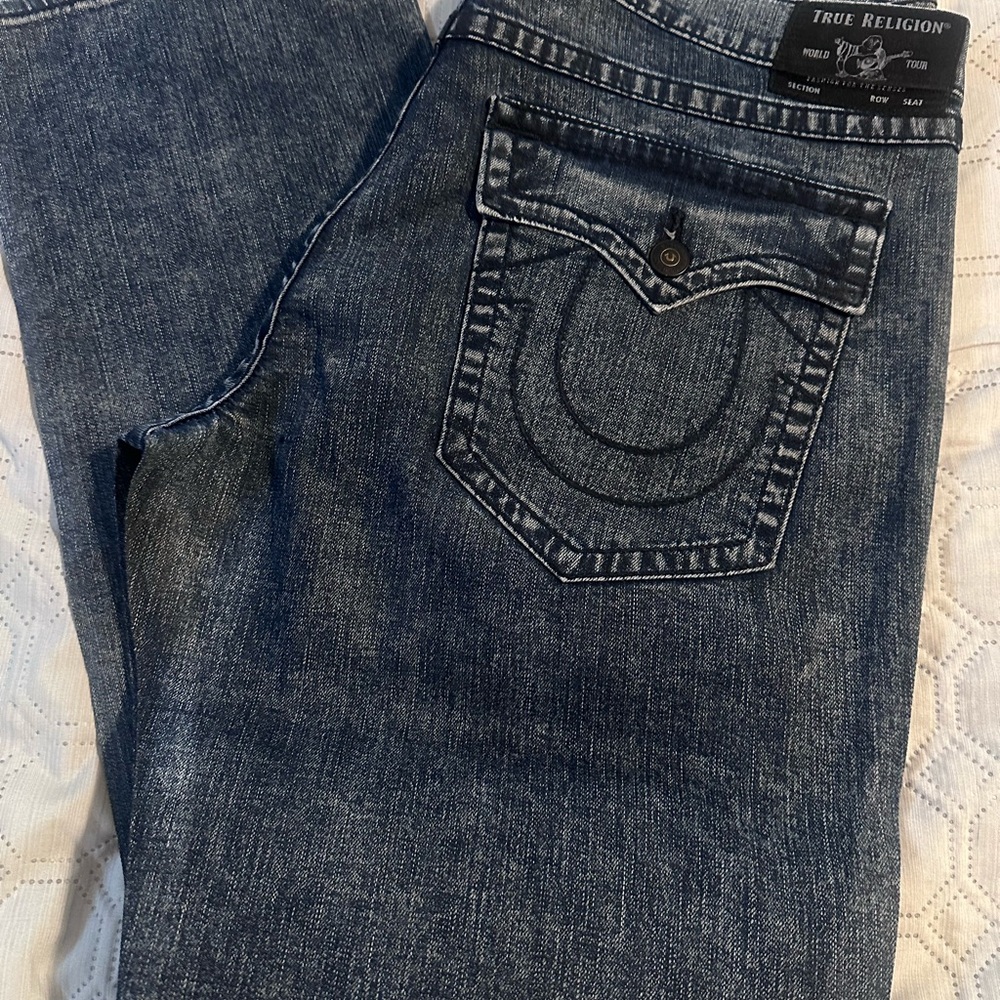 True Religion Men's Relaxed Jeans - Dark Blue Wash
